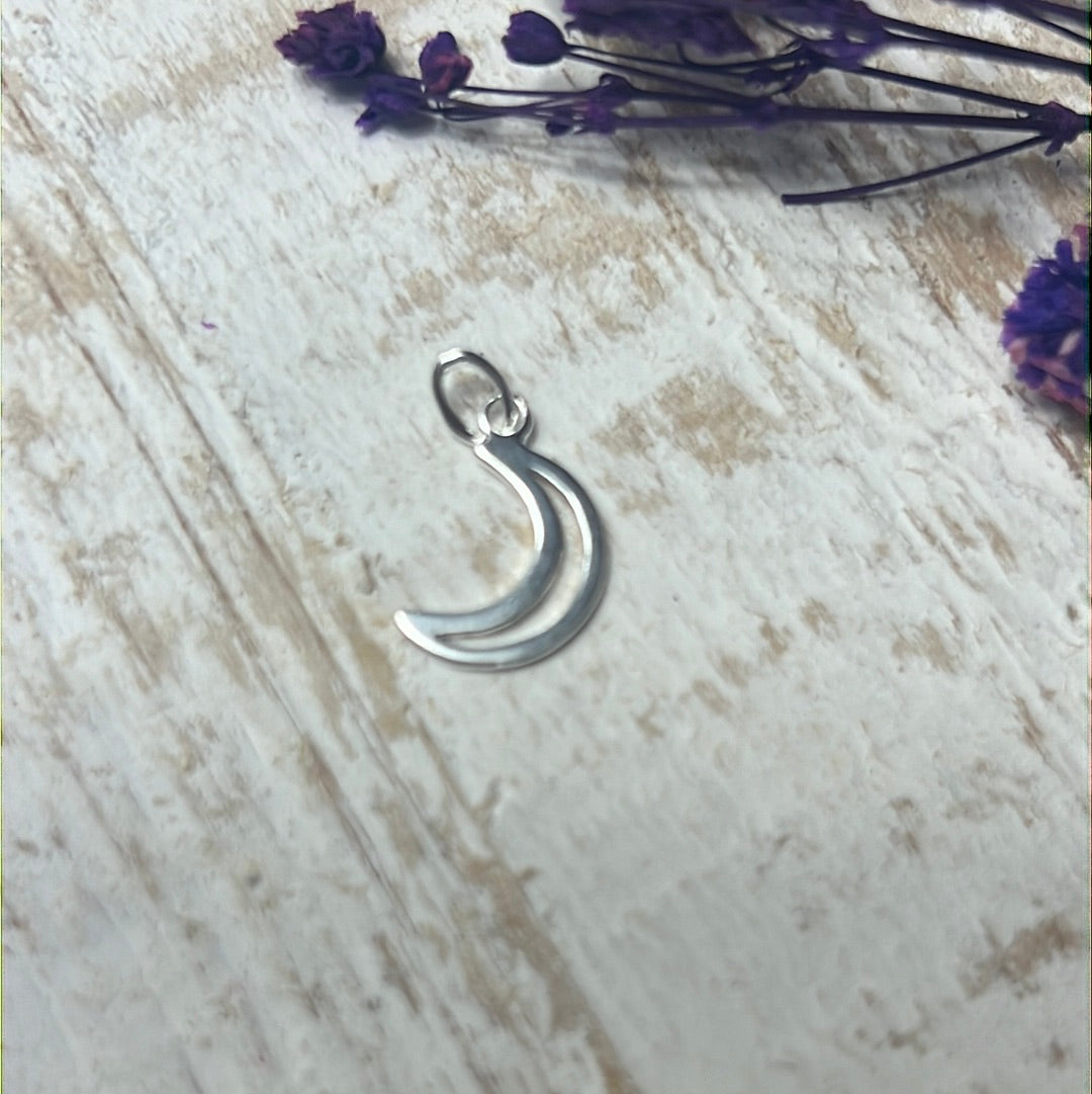 Moon Open 925 Sterling Silver Pendant Charm