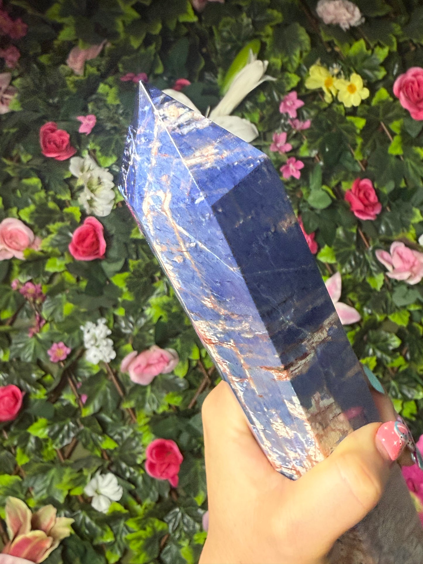 Large Sunset Sodalite Tower Point