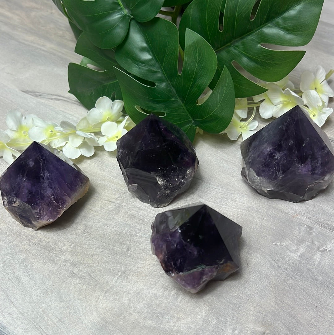 Amethyst Half & Half Polished Raw Tower Points