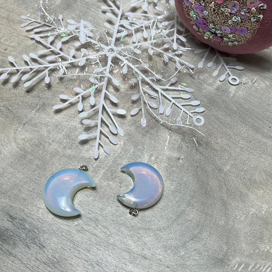 Opalite Moon - 925 Sterling Silver Pendant