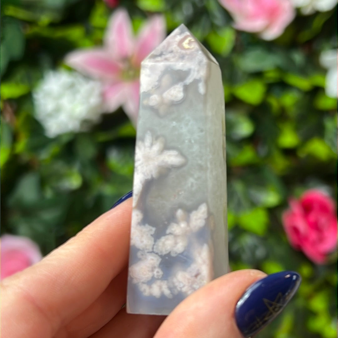 Flower Agate Tower Point
