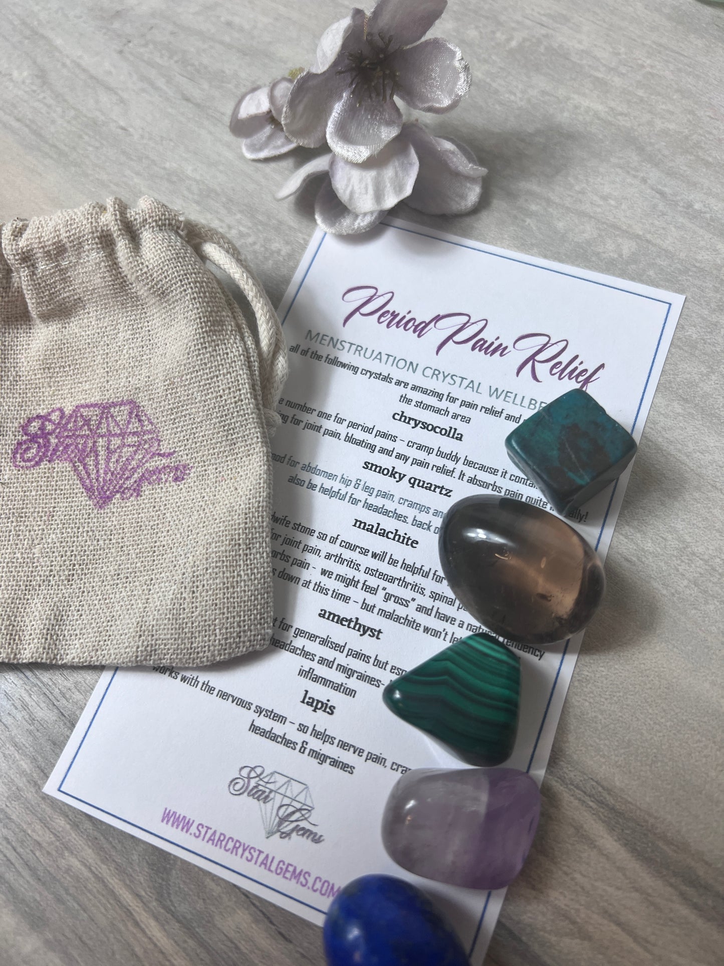 Starcrystalgems - Period Pain Relief - Tumblestone Kit