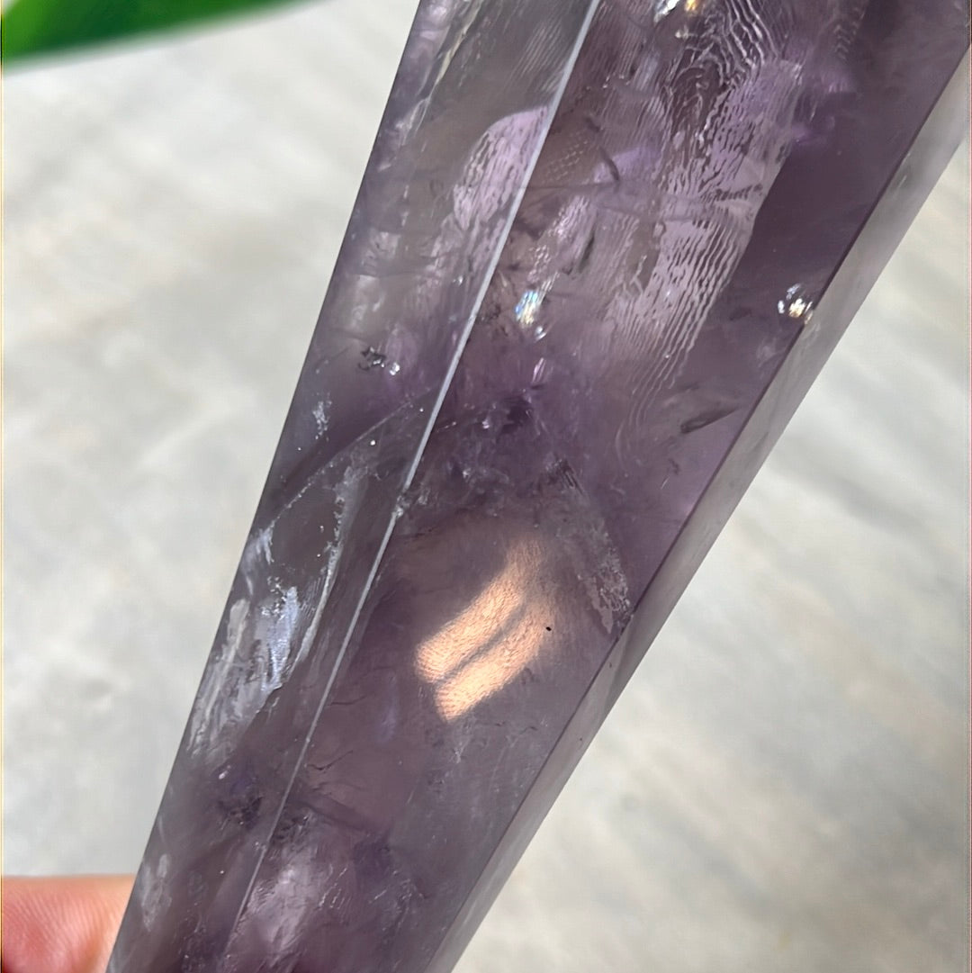 Statement Phantom Fingerprint Amethyst Smokey Quartz Wand