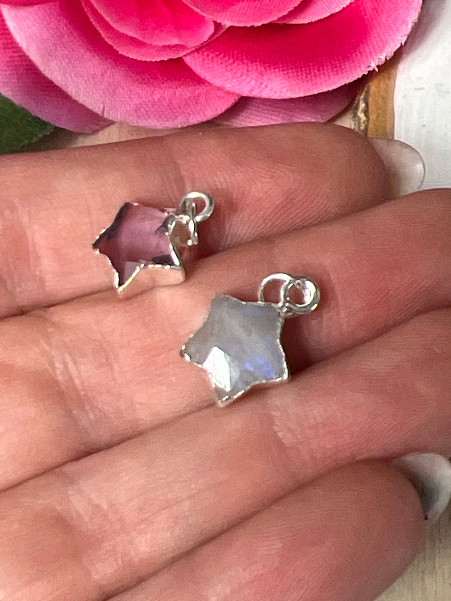 Star Facet Cut - 925 Silver / 18ct Gold electroplated Pendant Charm