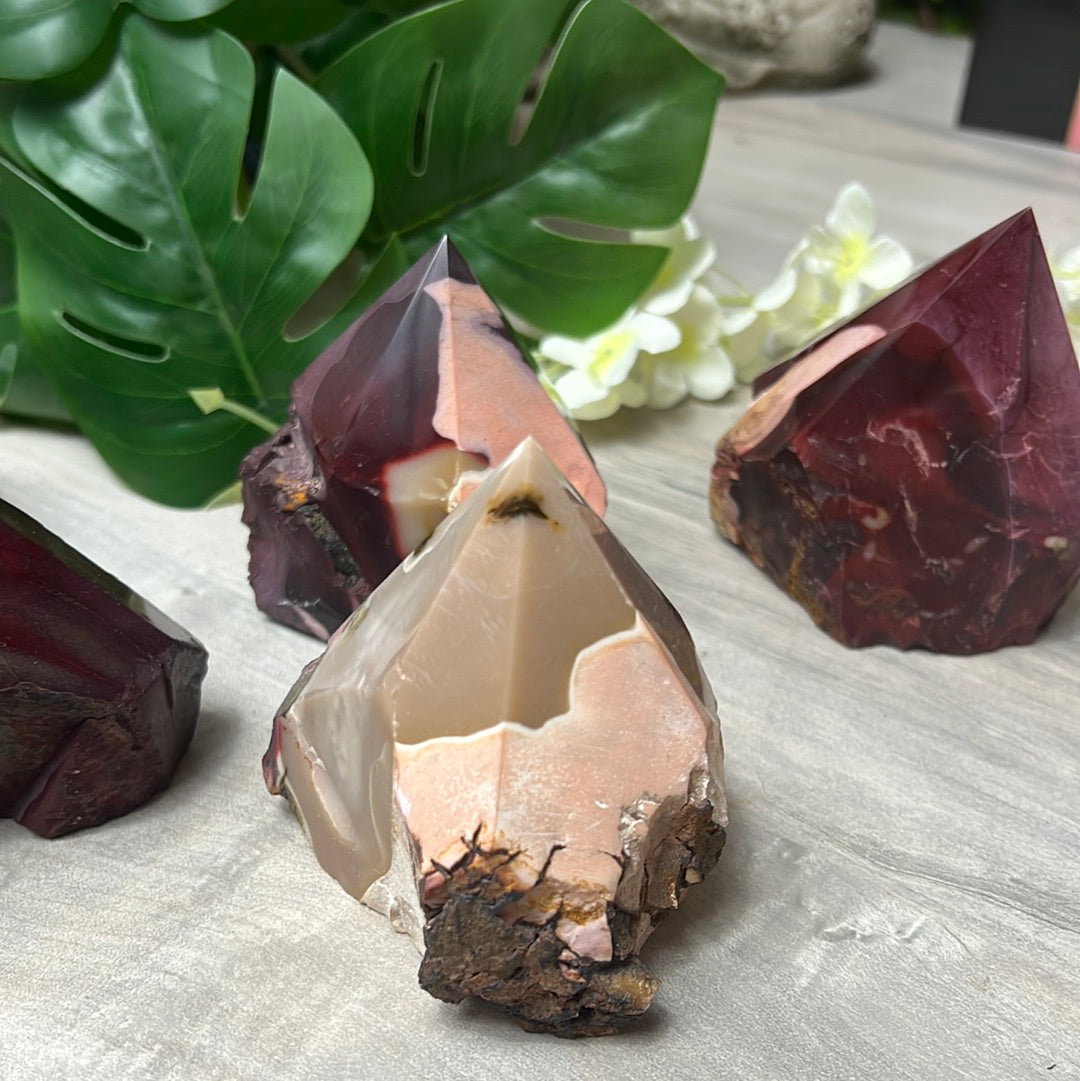 Mookaite Half & Half Polished Raw Tower Points