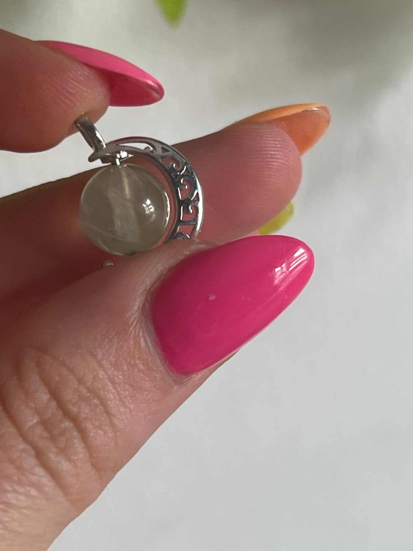 Moon Spiny - Silver PLATED Pendant