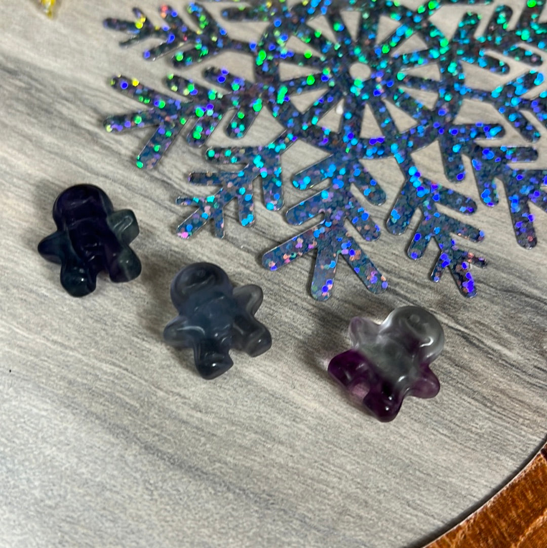 Mini Fluorite gingerbread man person