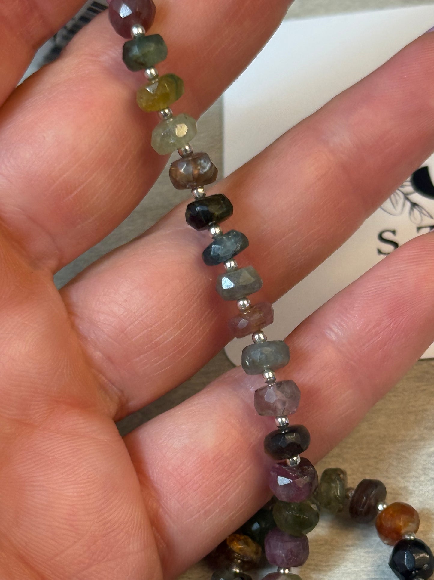 Mix Tourmaline Facet Sterling 925 Bracelet