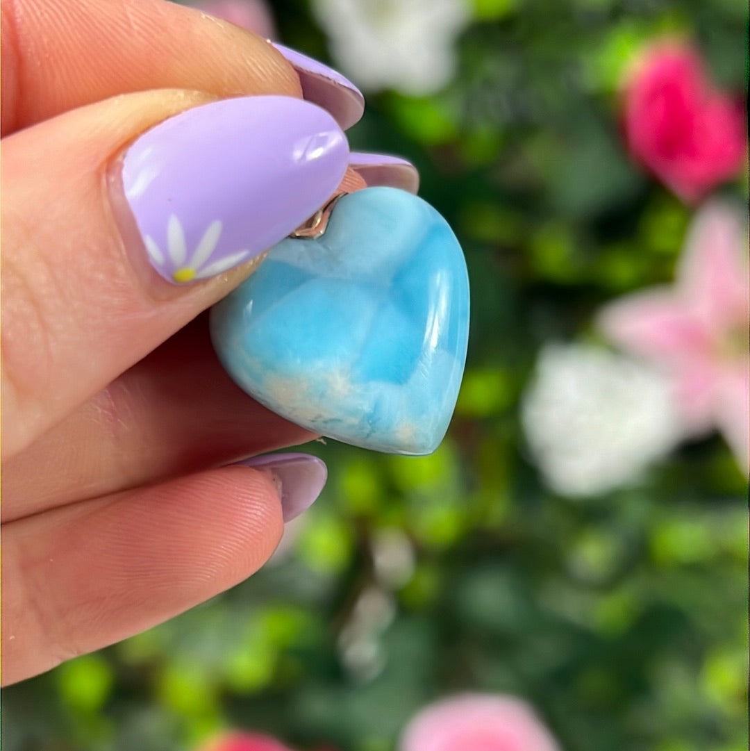 Larimar 925 Heart - Sterling Pendant