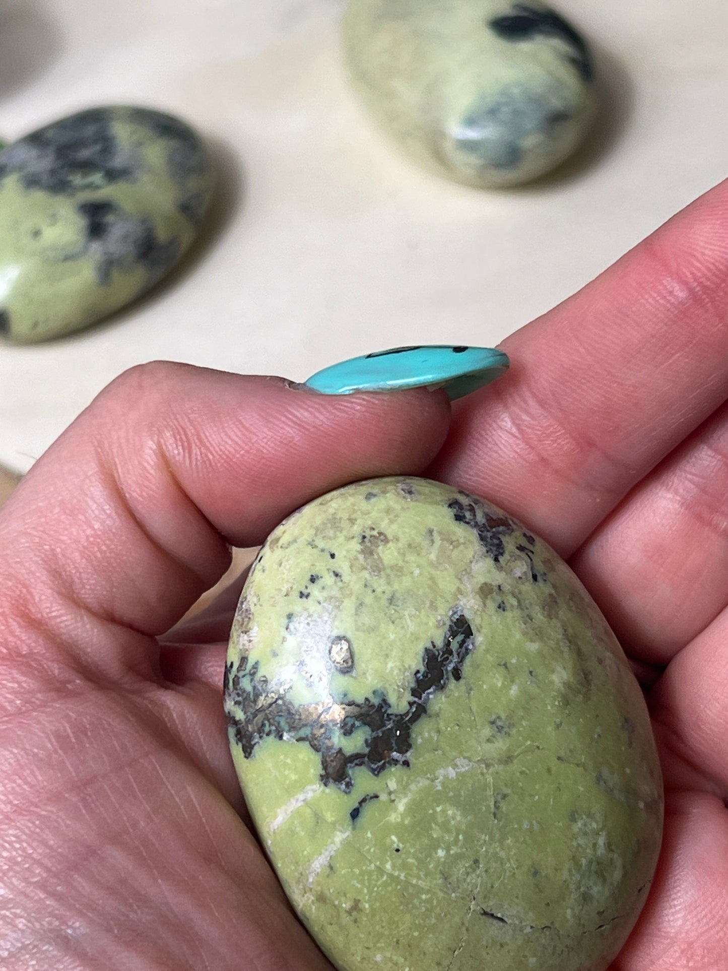 Serpentine with Pyrite Palm