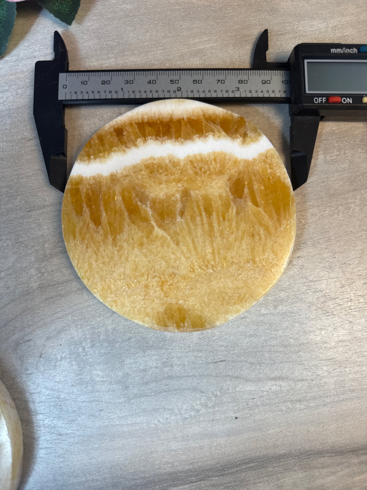 Orange Calcite Coaster / Charging Plate