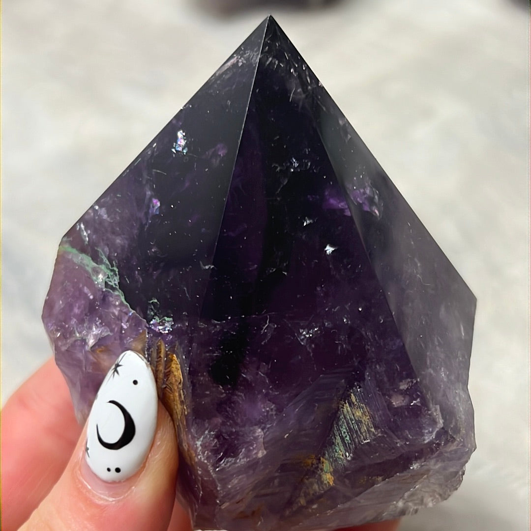 Amethyst Half & Half Polished Raw Tower Points