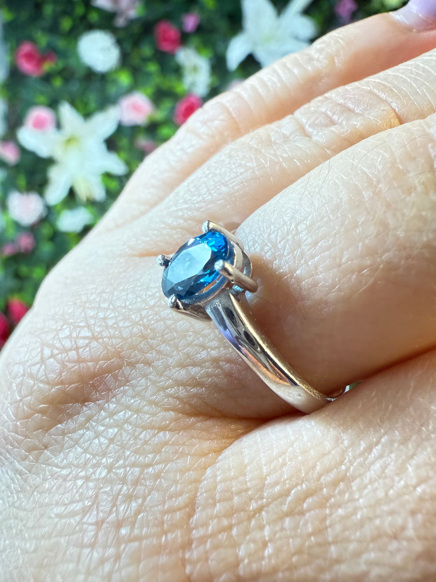 London Blue Topaz 925 Ring - Size P 1/2