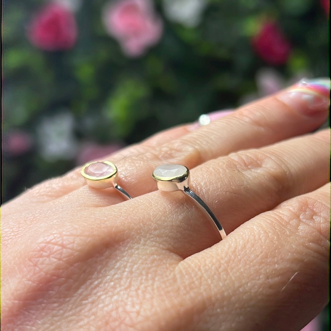 18K Gold & 925 Silver Combo Oval Ring