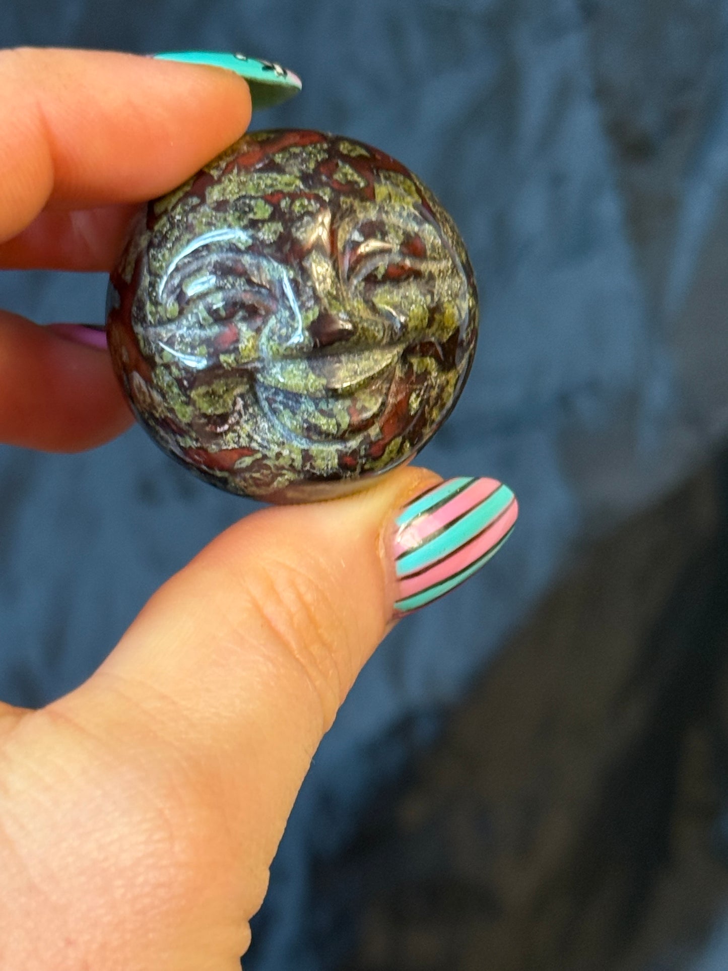 Bloodstone Moonface sphere