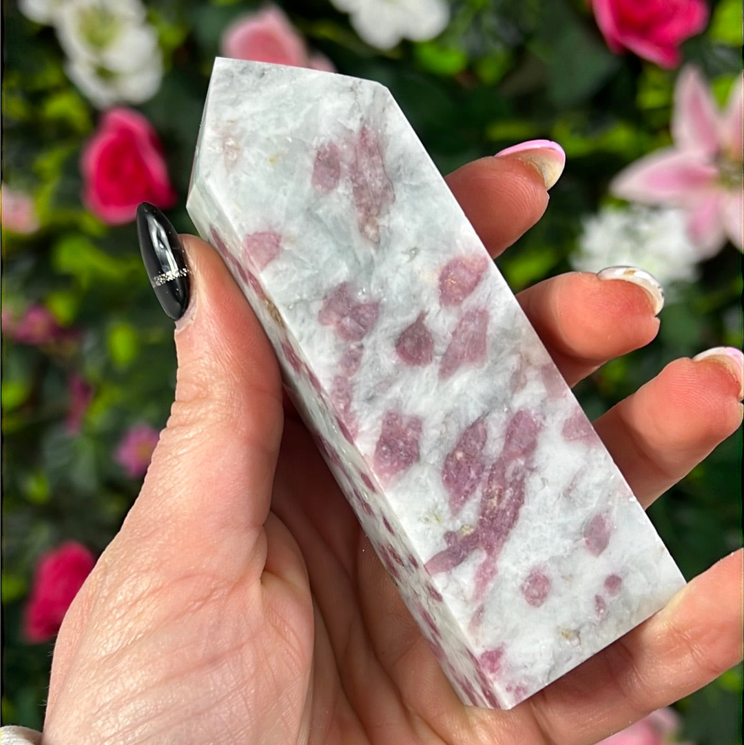 Pink tourmaline and aquamarine Towers Tower Point