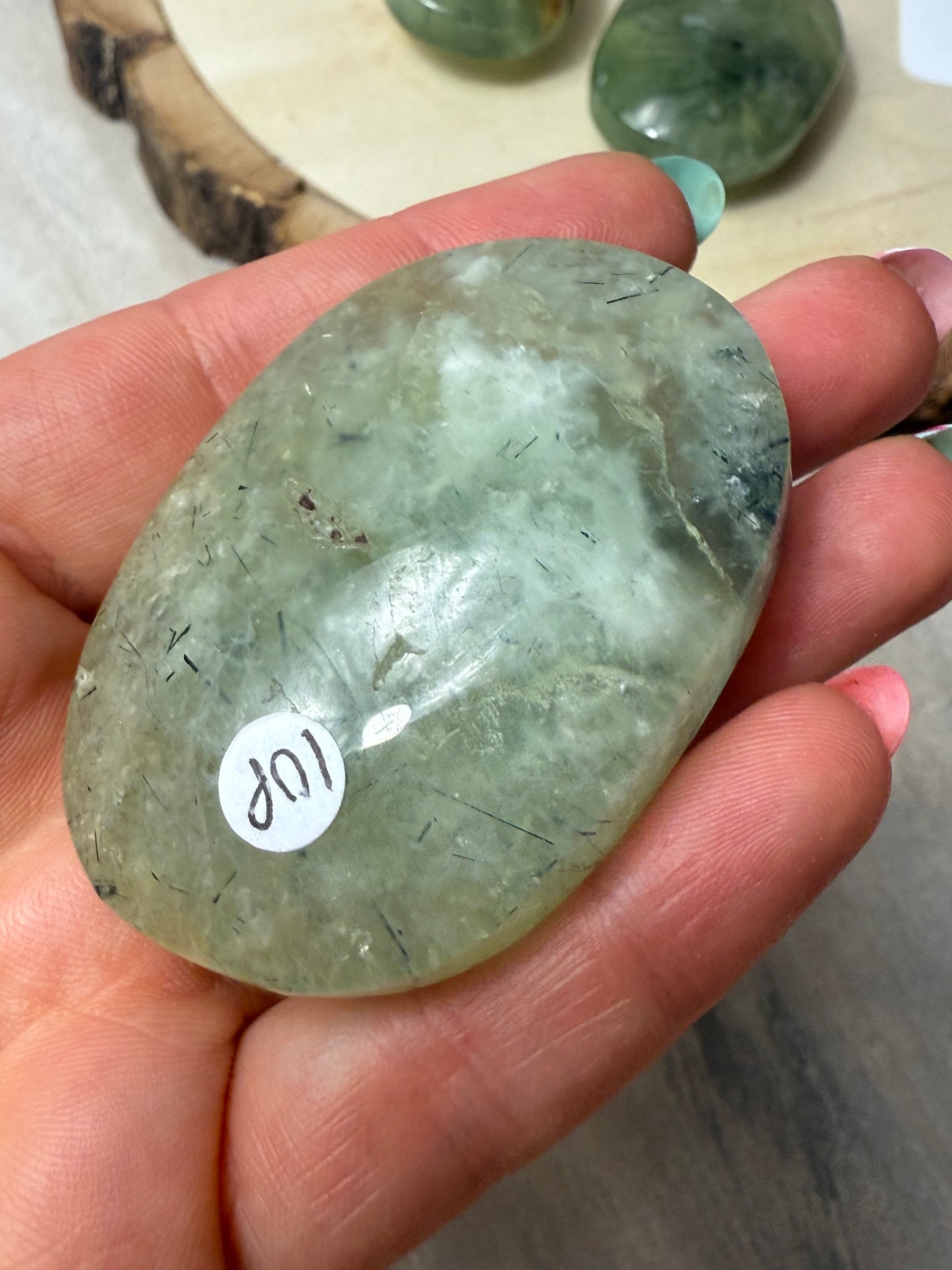 Prehnite Palm Stone