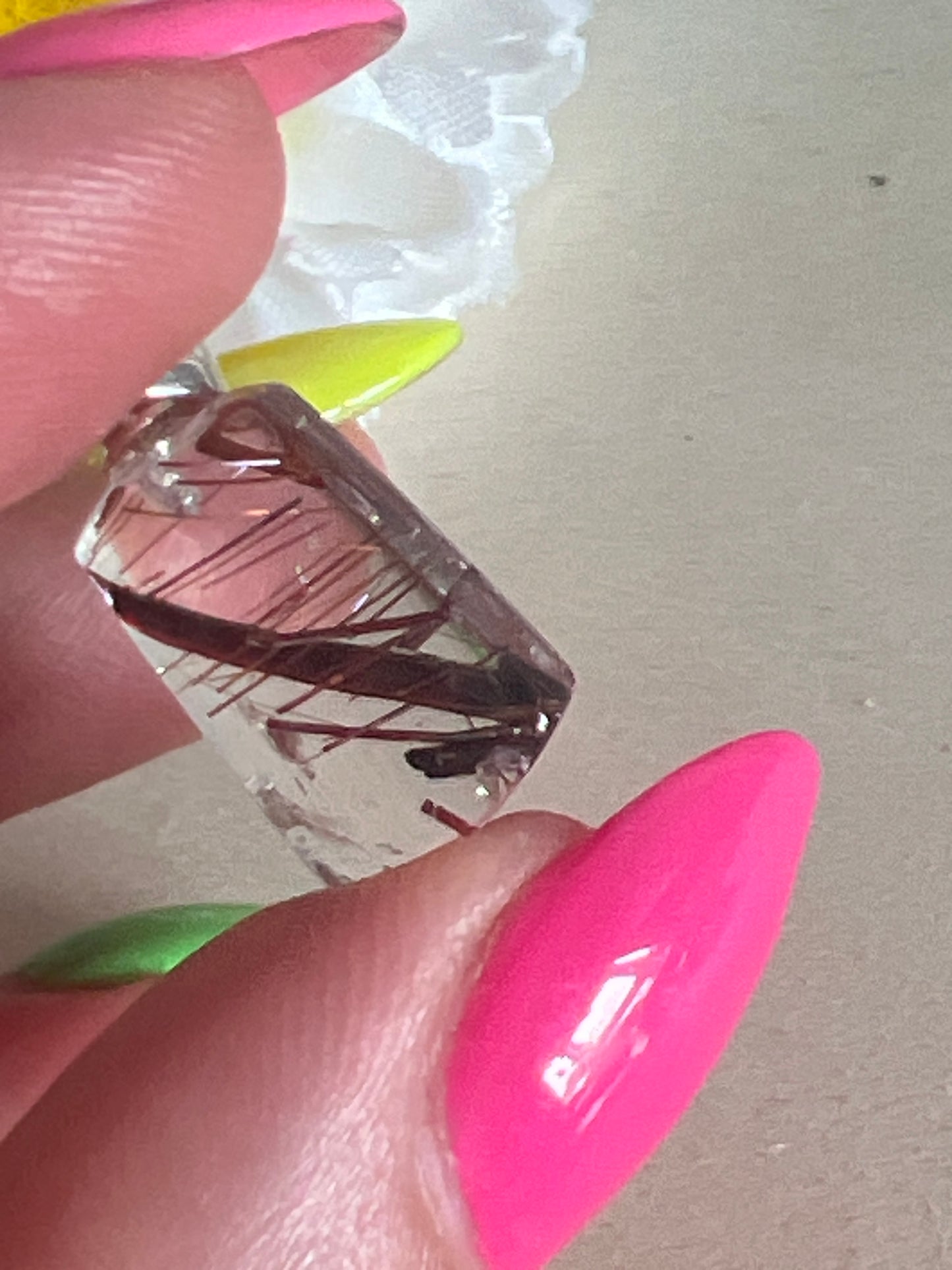 Rutile Mutil Colour Rutilated Quartz 925 Sterling Silver Pendant