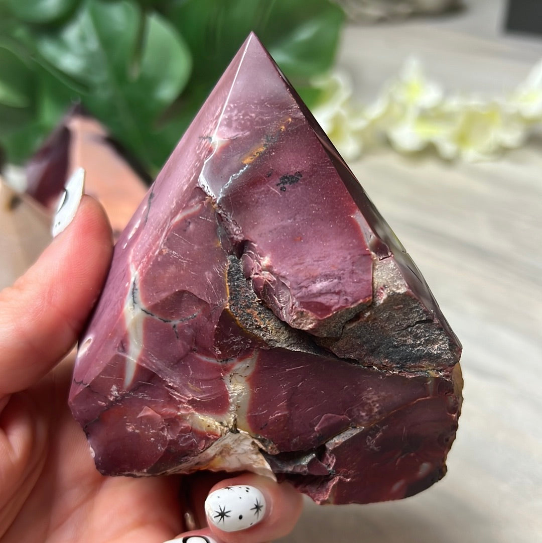 Mookaite Half & Half Polished Raw Tower Points