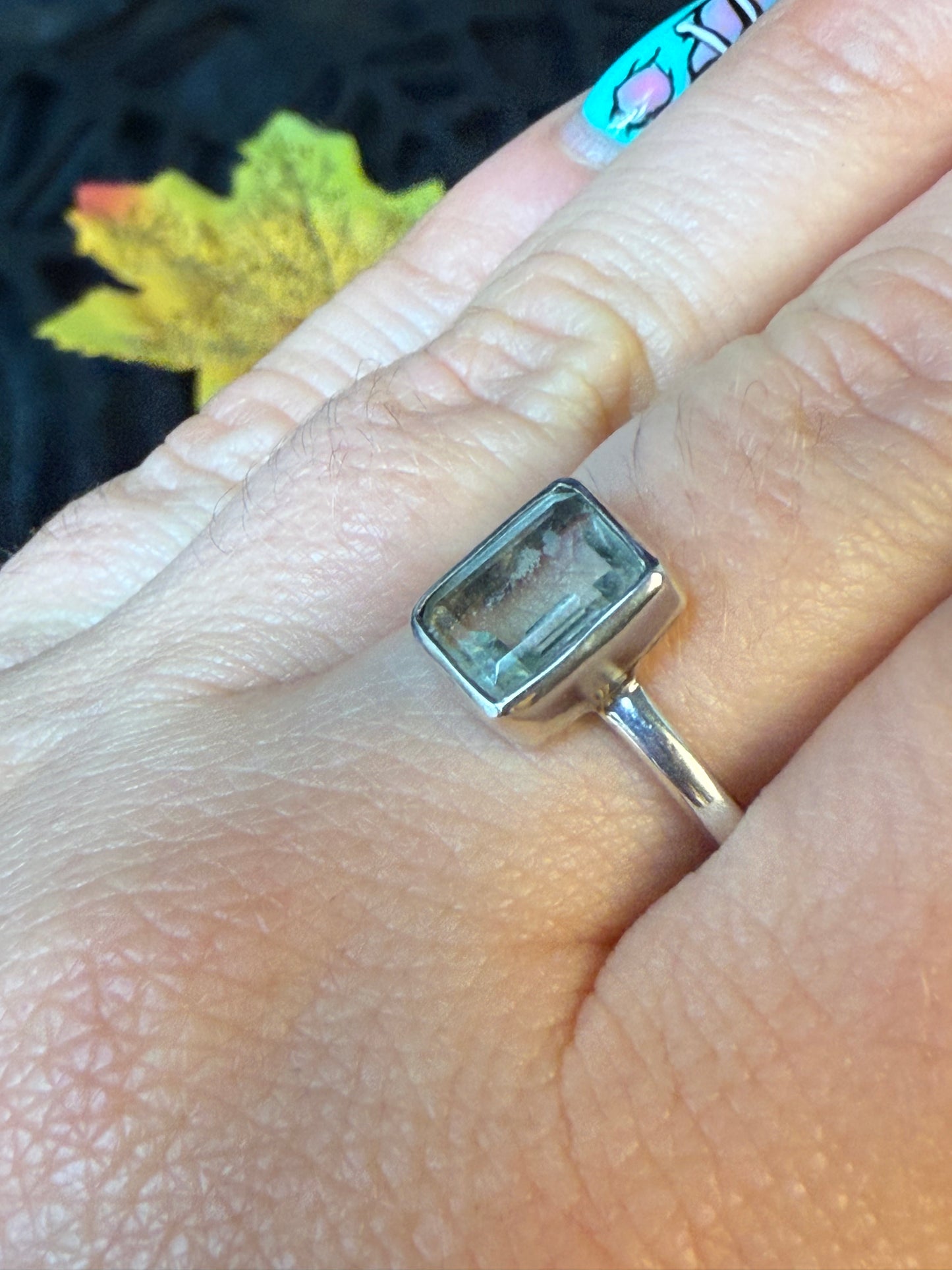 Prasolite 925 Ring - Size S 1/2 Green Amethyst