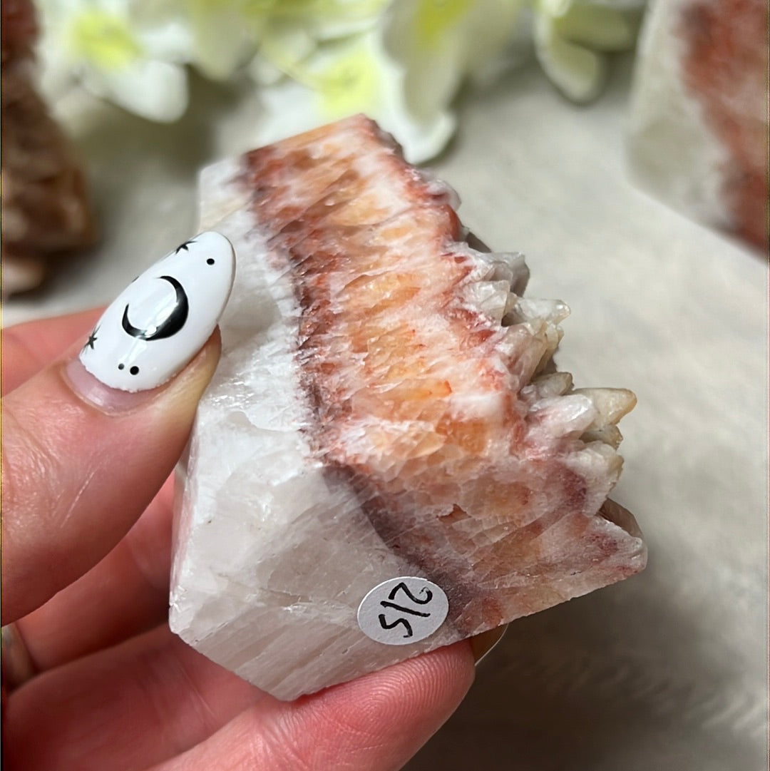 Sunstone, Orchid & Orange Calcite Druzy Tower Points