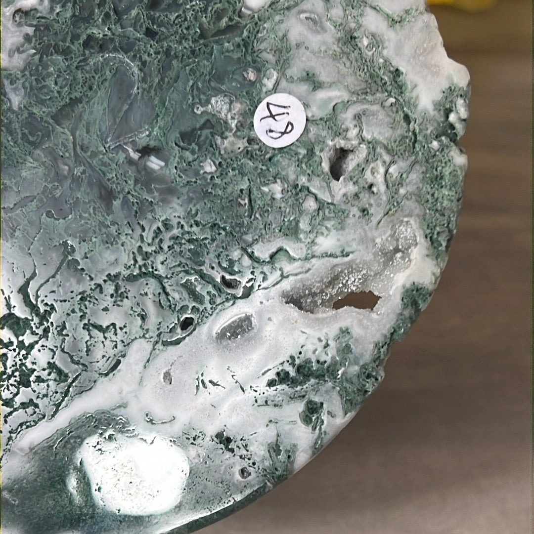 Moss Agate Druzy Disc Cookie
