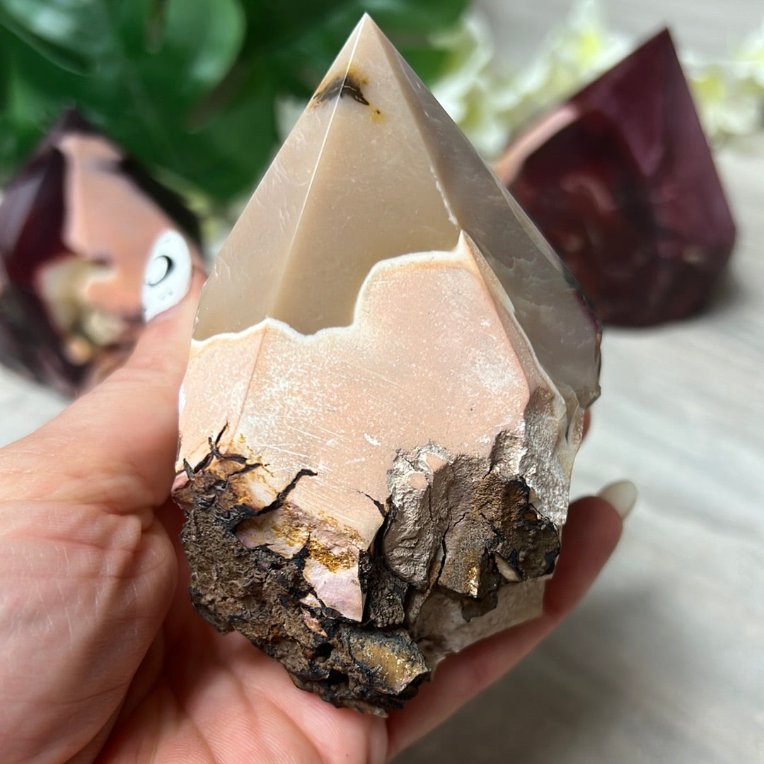 Mookaite Half & Half Polished Raw Tower Points