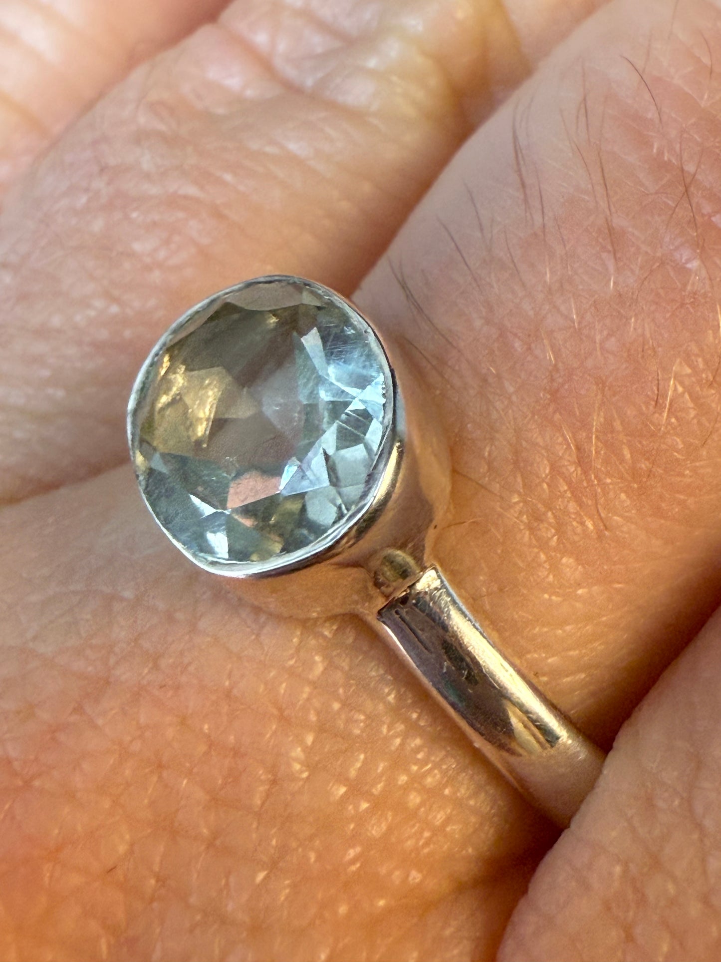 Prasolite 925 Ring - Size R 1/2 - S Green Amethyst