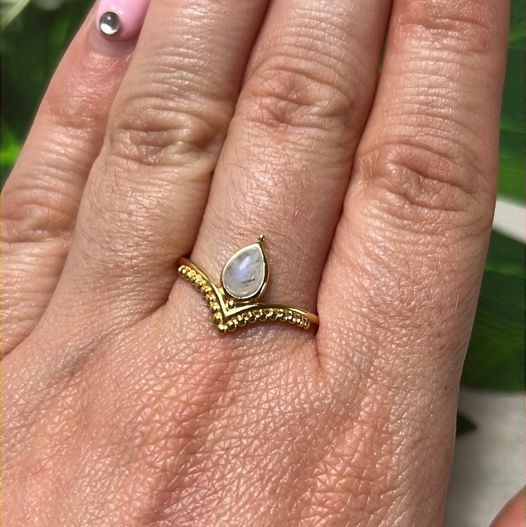 Moonstone Mandala Crown 18K Gold