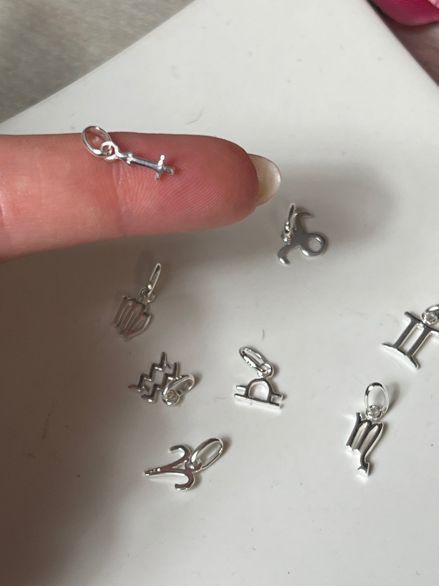 Zodiac Starsign 925 Sterling Silver Pendant Charm