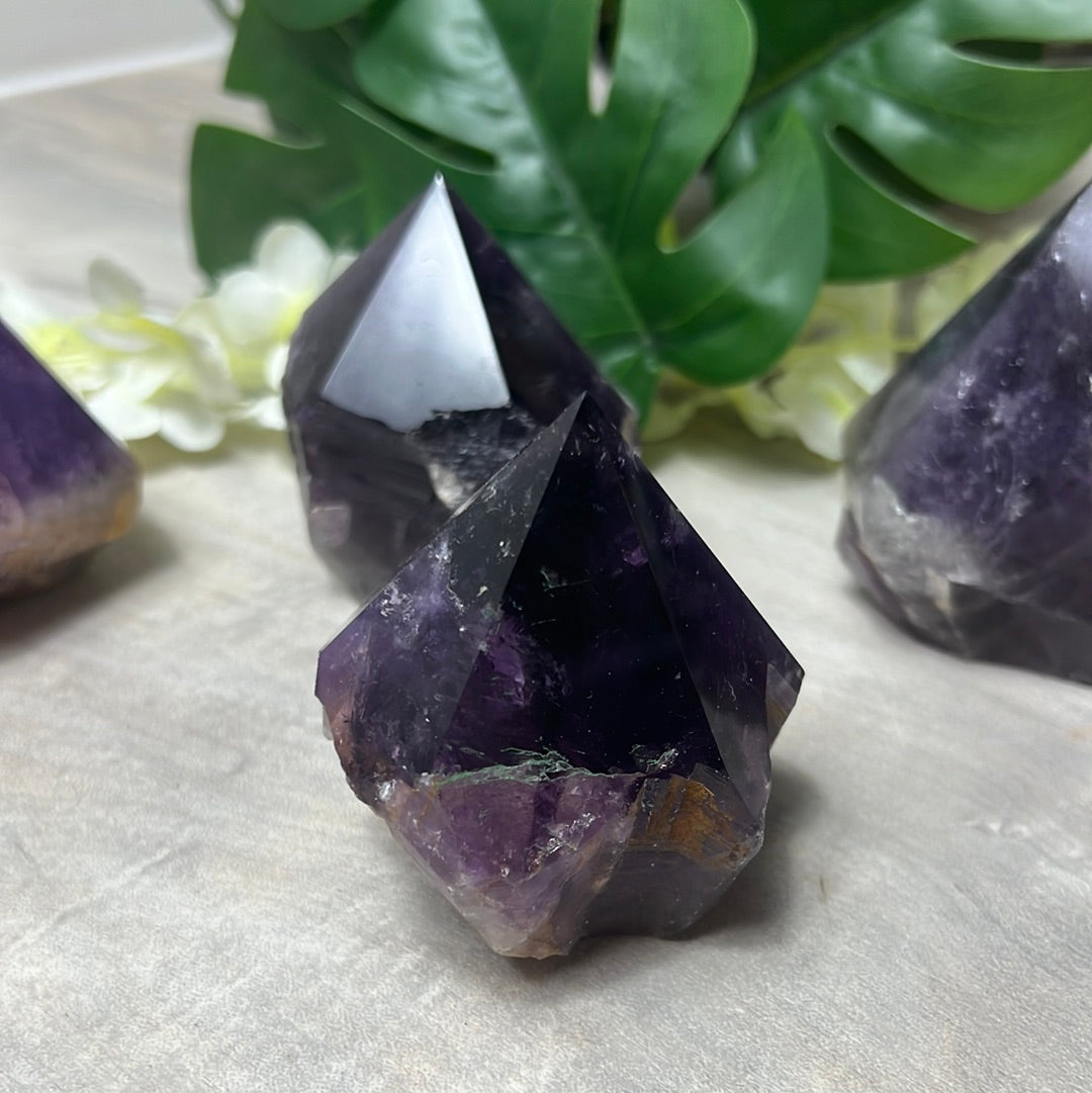 Amethyst Half & Half Polished Raw Tower Points