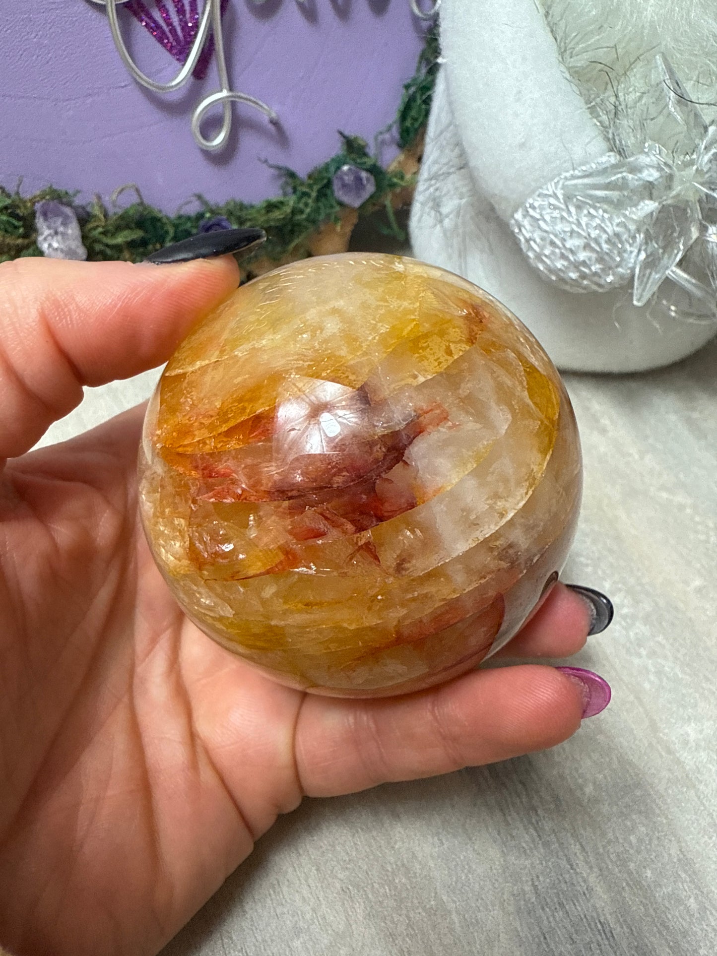 Fire Quartz & Golden Healer Sphere