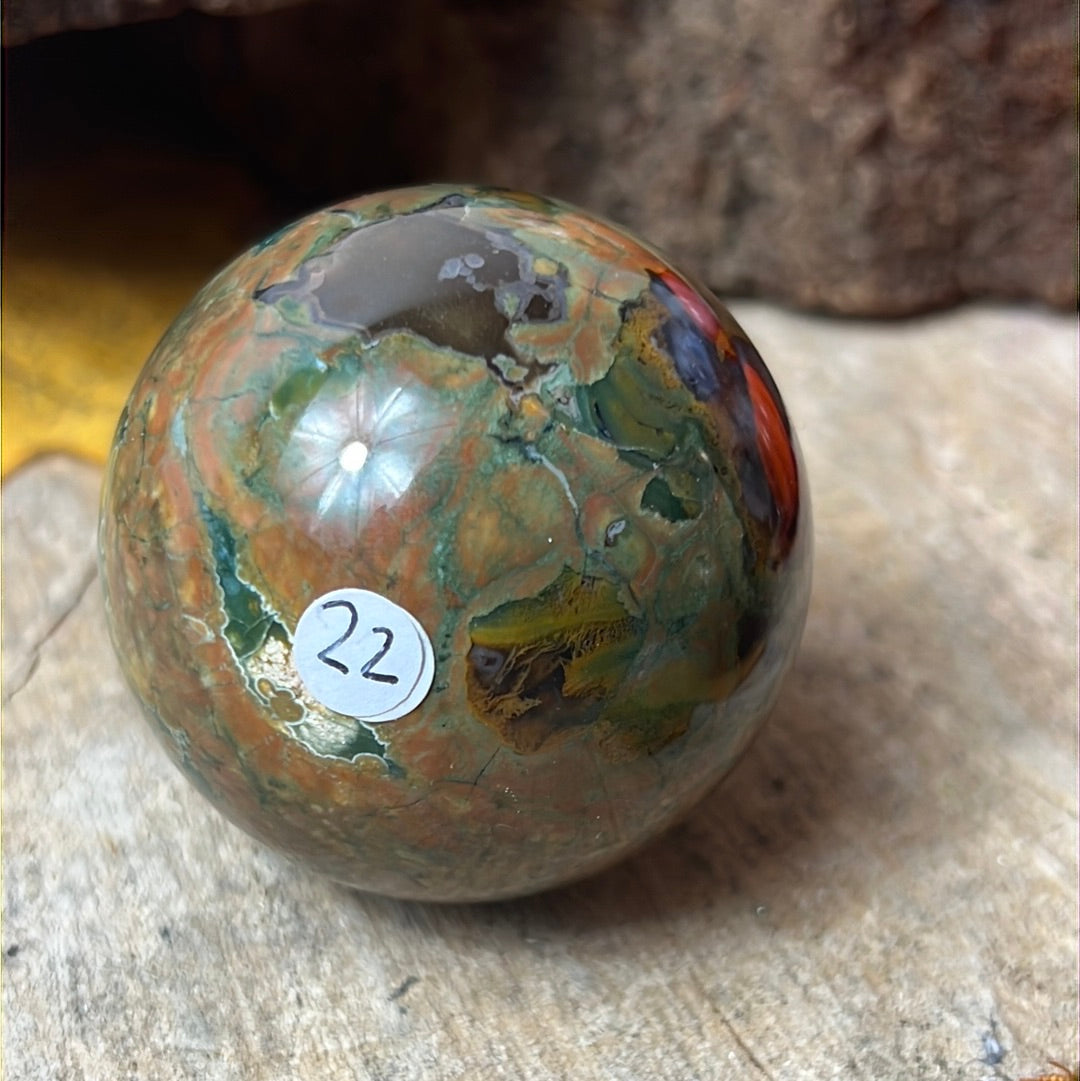 Rhyolite Rainforest Jasper Sphere
