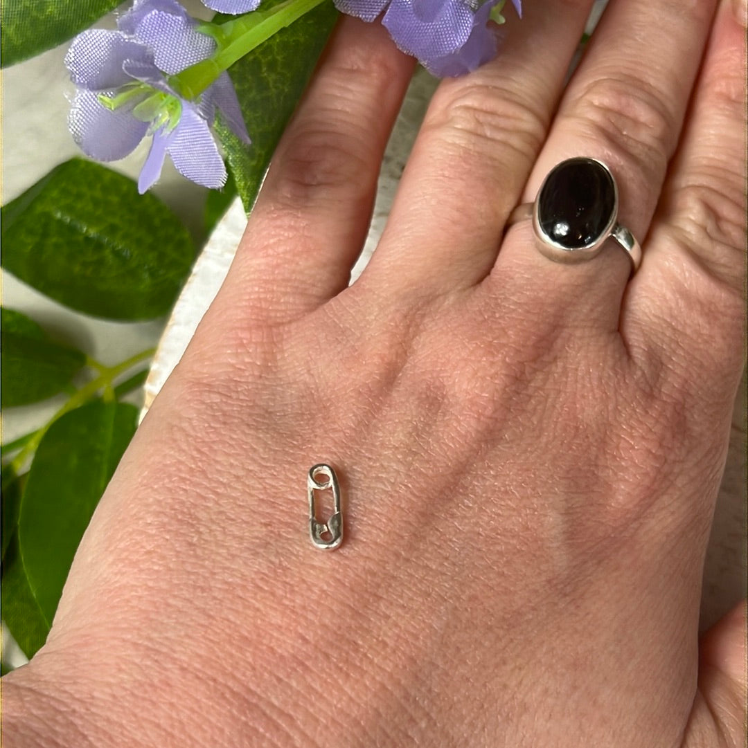 Safety Pin 925 Sterling Silver Pendant Charm