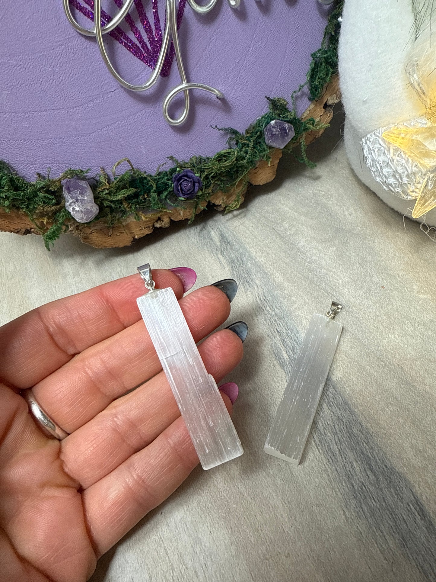Selenite Pendant / Keyring