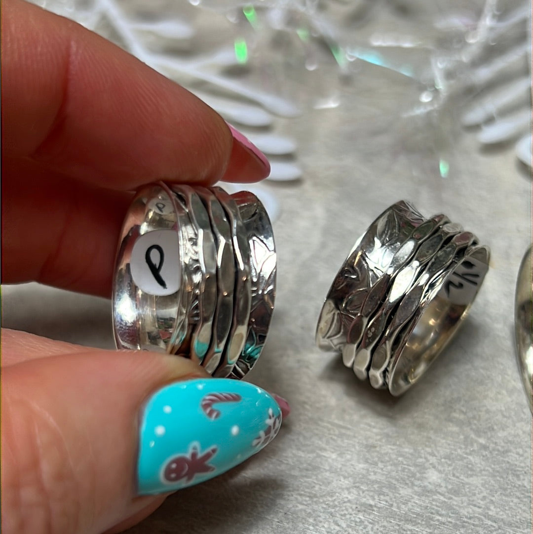 Fidget Spinner Triple Band Ring Sterling Silver 925