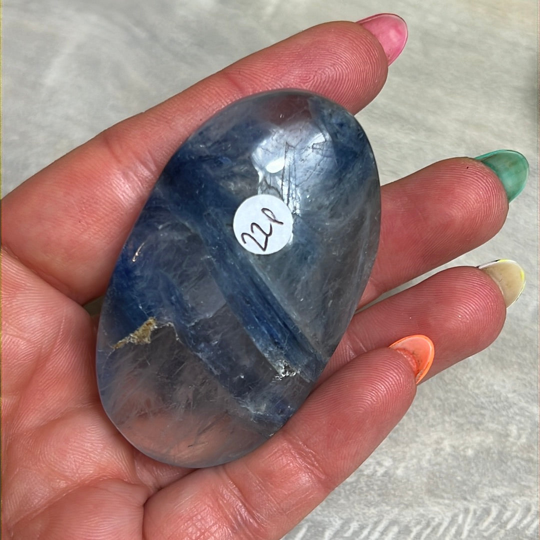 Kyanite in Clear Quartz Palm - rare find