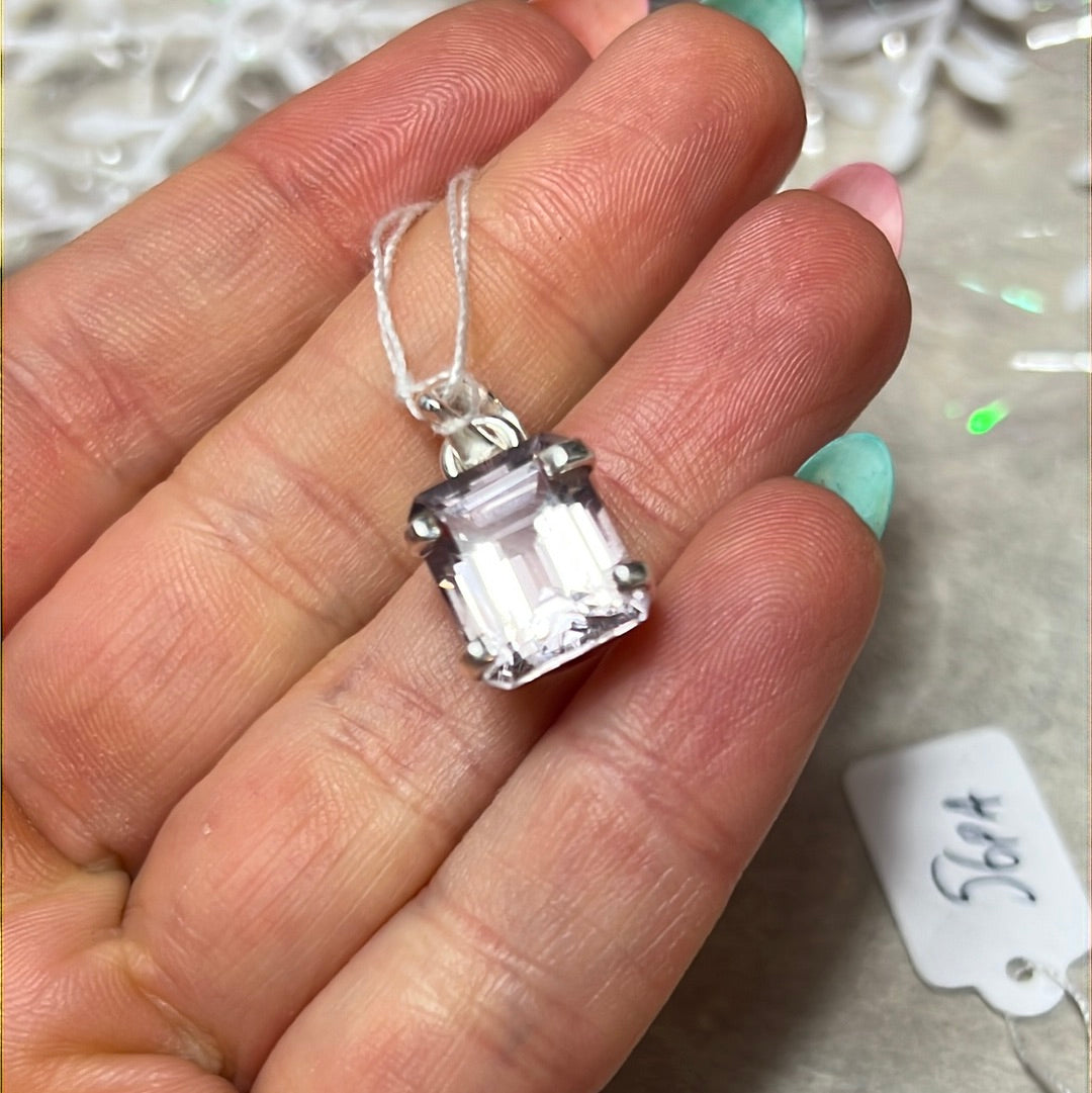 Pink Amethyst - Facet 925 Sterling Silver Pendant