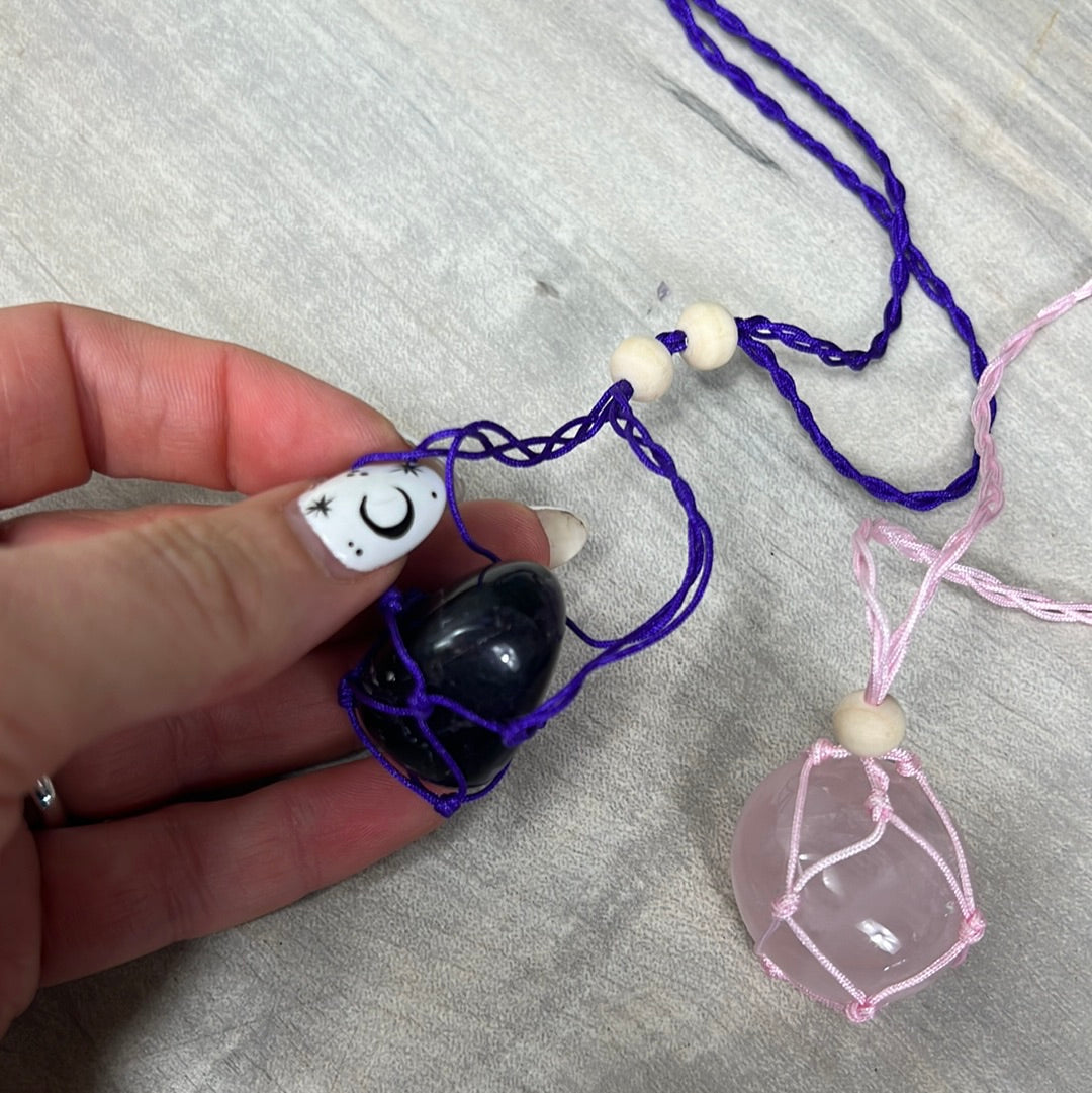 Macrame Net Cage Thread Necklace