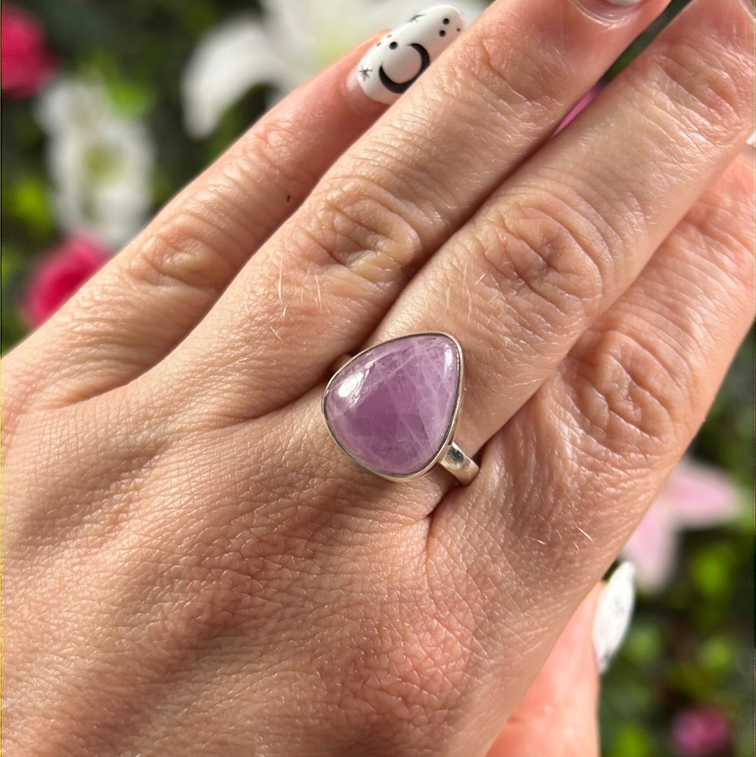 Kunzite 925 Sterling Silver Ring - Size O