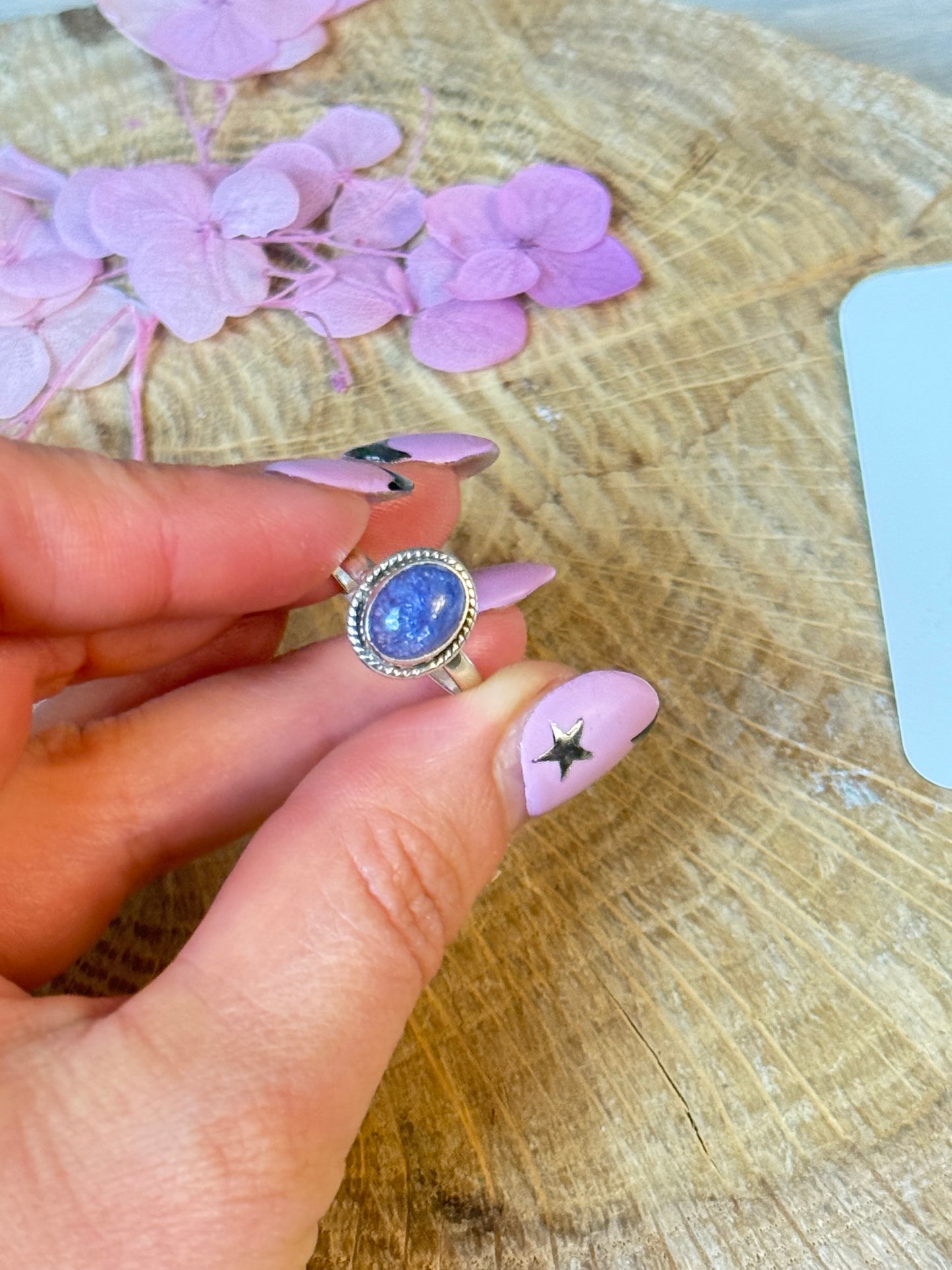 Tanzanite 925 Silver Ring - Size P