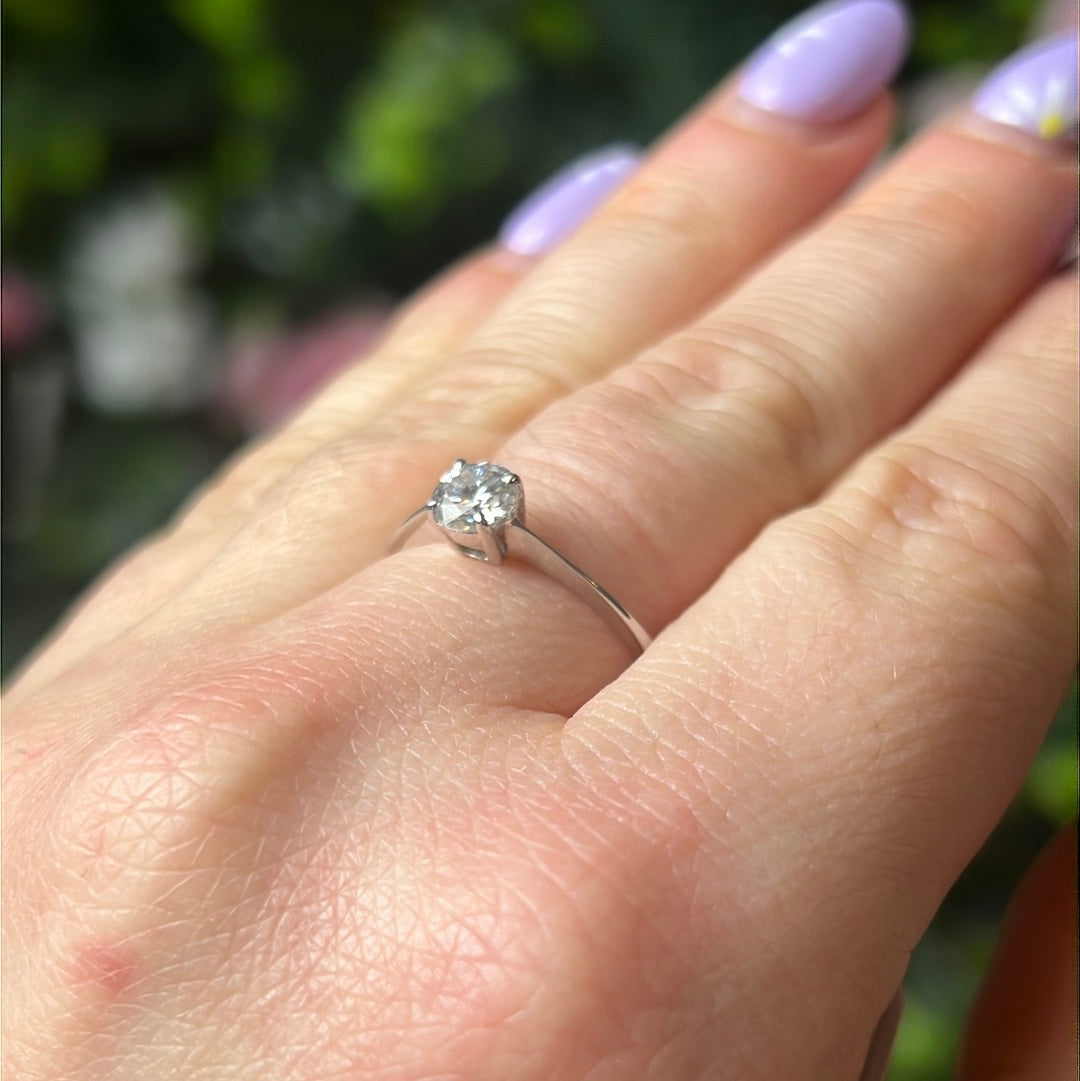 Moissanite 925 Sterling Silver Ring 0.5ct