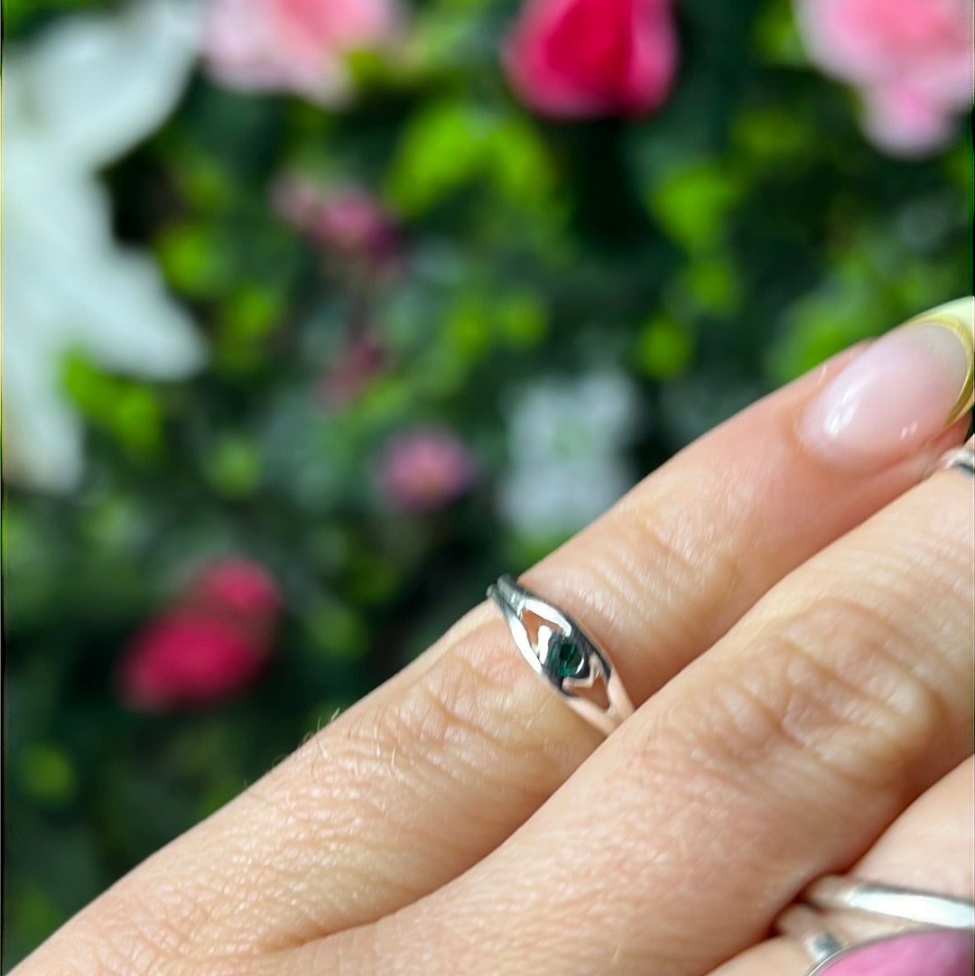 Evil Eye CZ - Mini Iddy Diddy - ( child / toe ) Adjustable 925 Sterling Silver Ring (Copy
