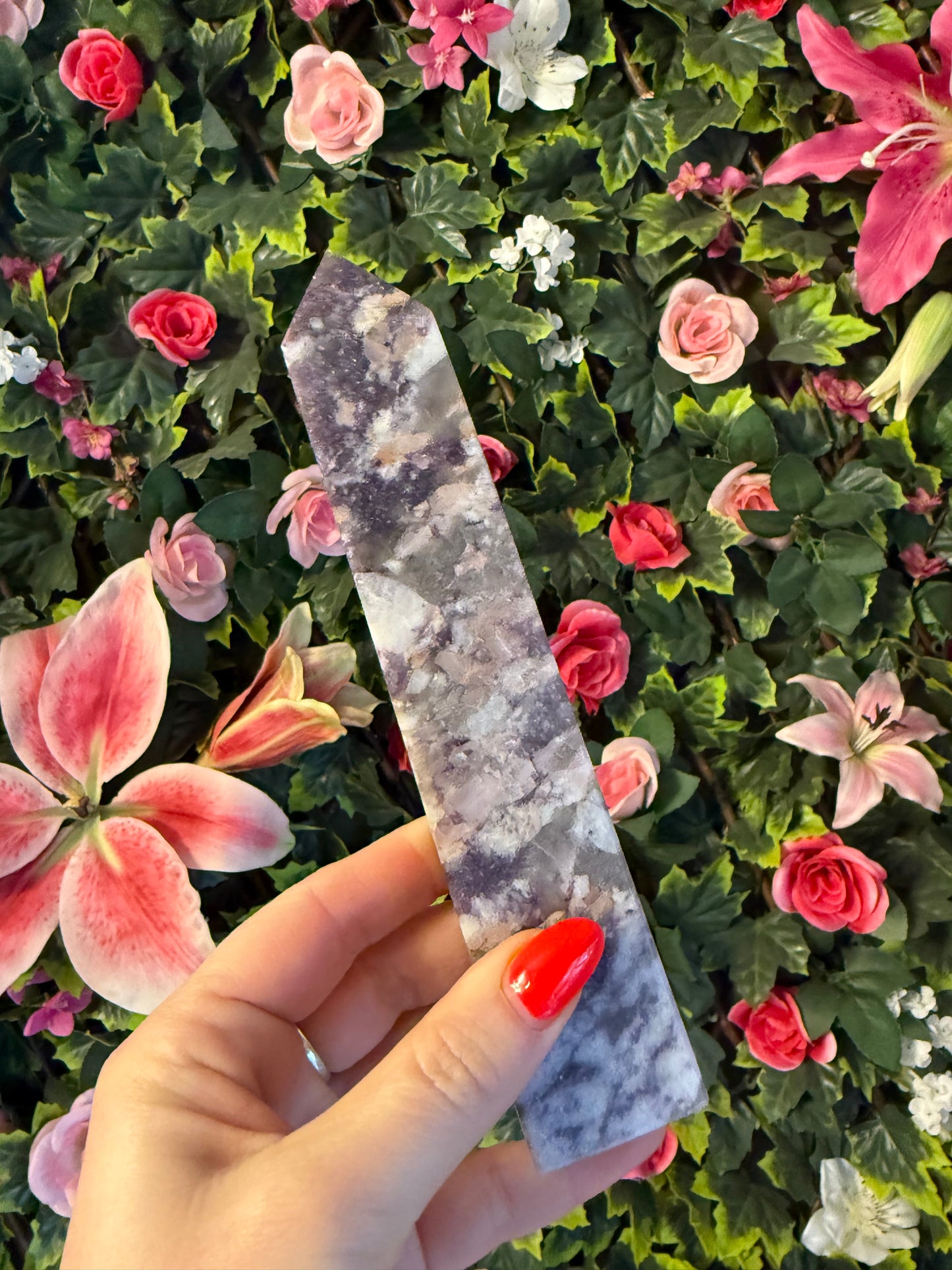 Kunzite Lepidolite Smokey Unicorn Tower Point - rare mix
