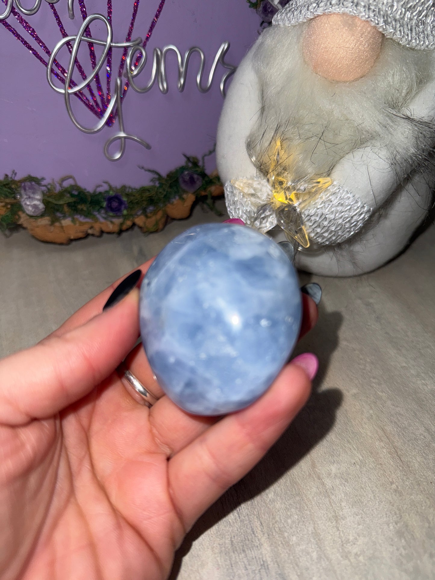 Chunky Blue Calcite Palm Pebble
