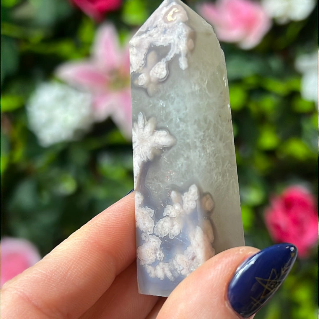 Flower Agate Tower Point
