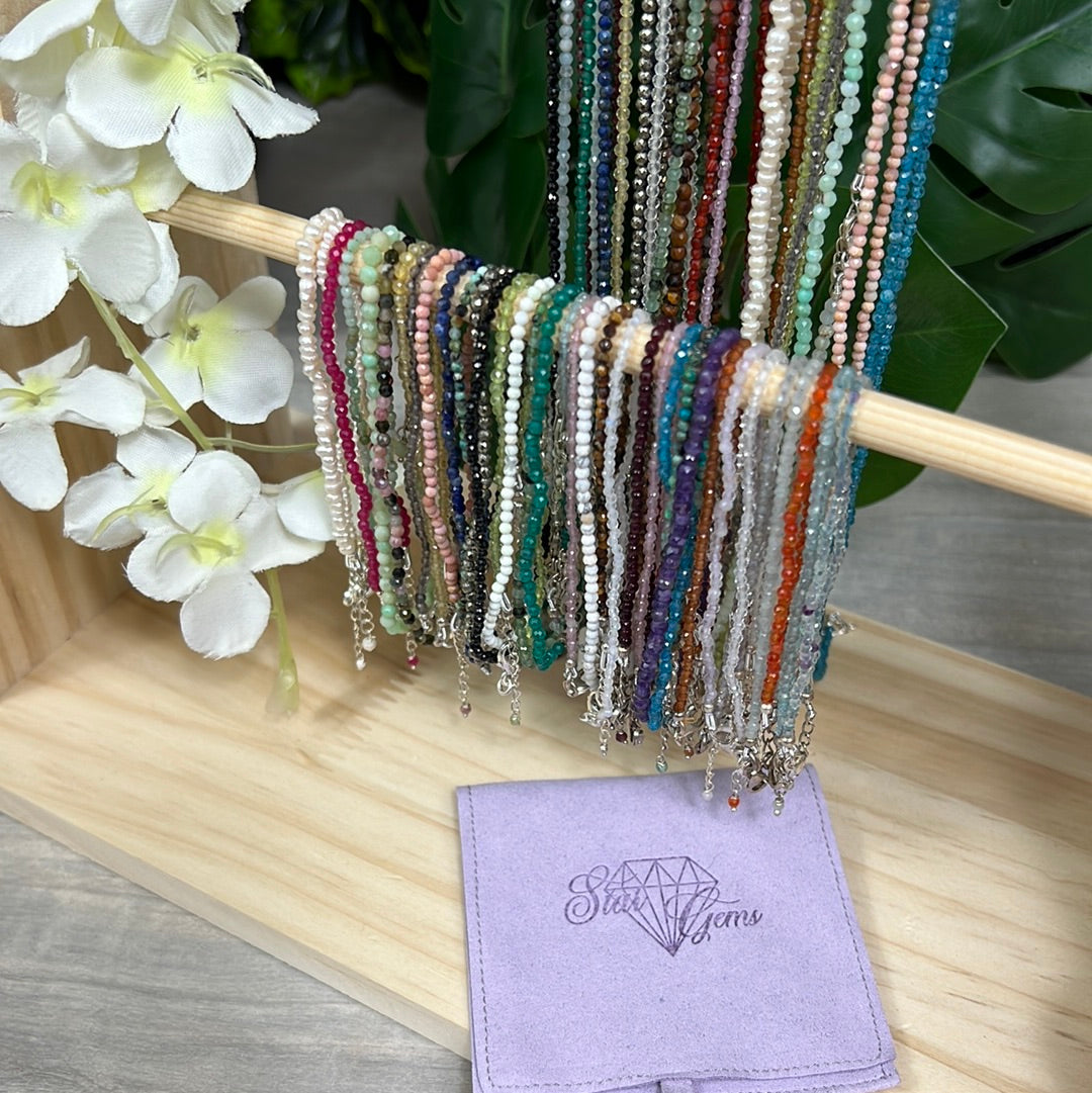 2mm Delicate - 925 Sterling Silver Facet Bracelets - Adjustable