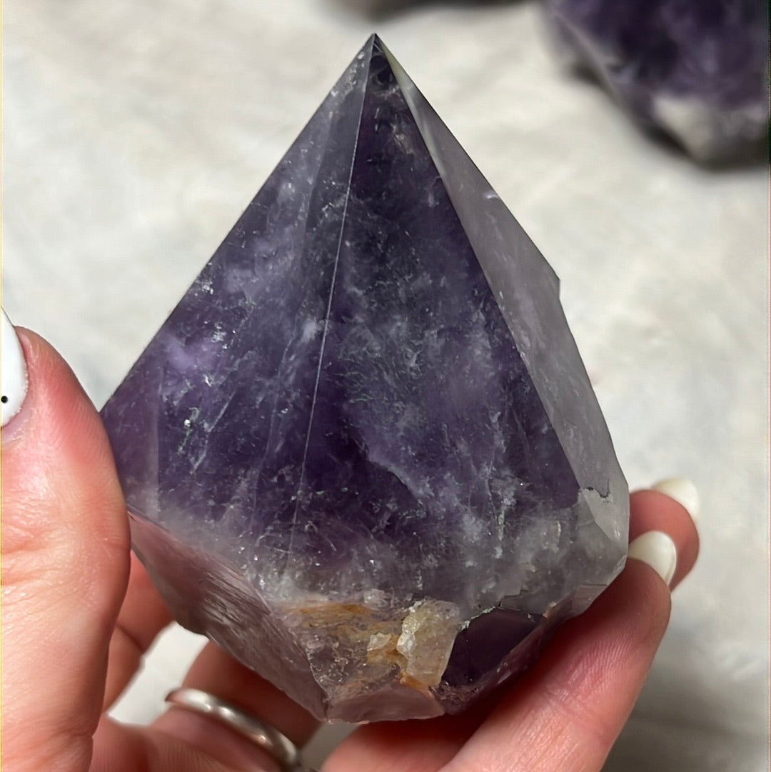 Amethyst Half & Half Polished Raw Tower Points