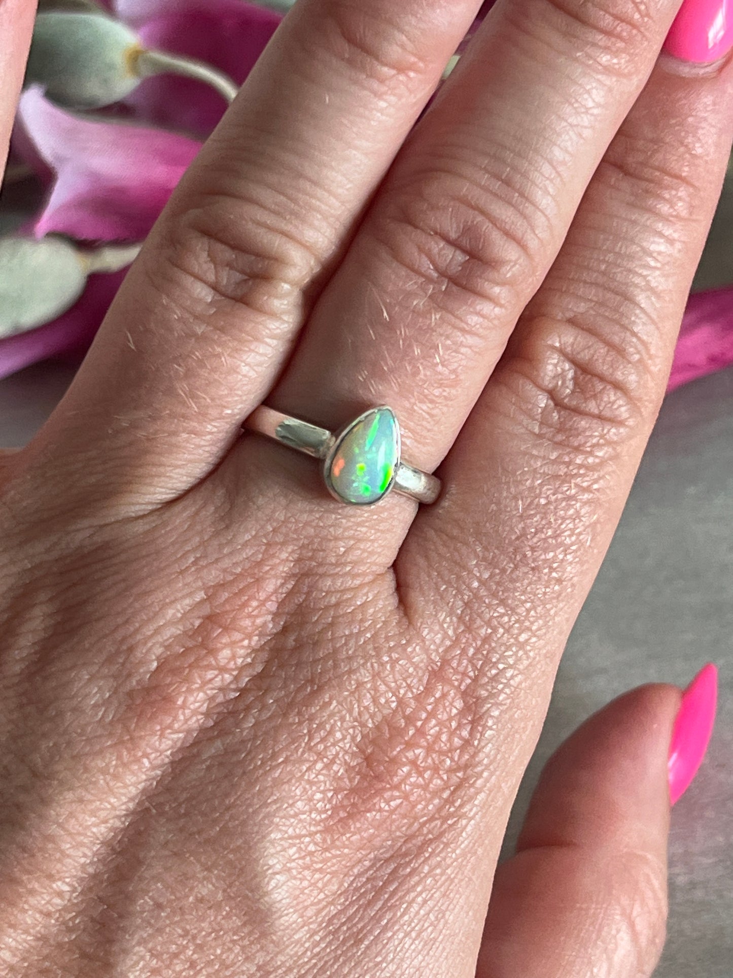 Ethiopian Opal 925 Sterling Silver Ring - Size O