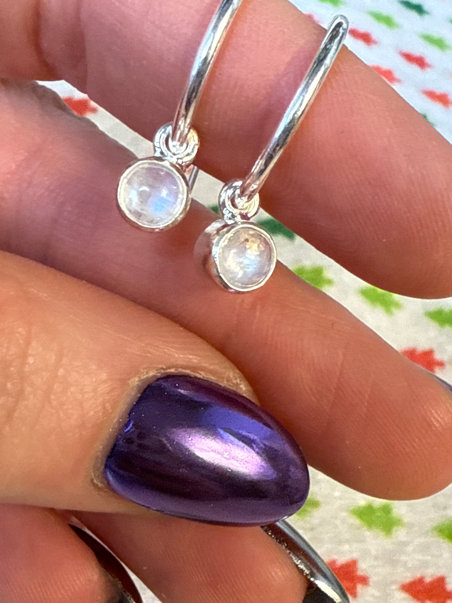 Sterling Silver NEW range Birthstone Earrings Hoop / Hook in Silver